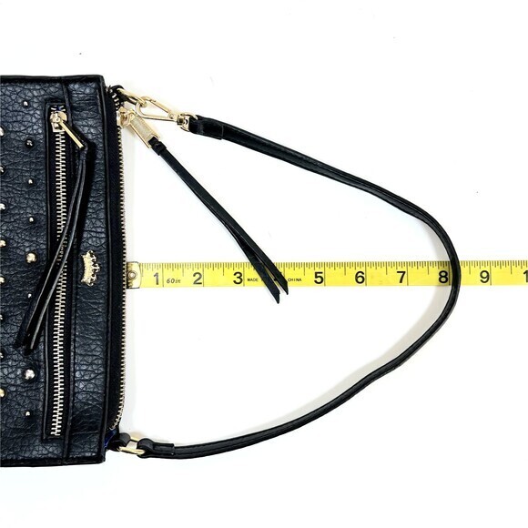 Juicy Couture Los Angeles Black Leather Studded Small Shoulder Bag Y2K‎ - Picture 9 of 11